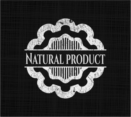 Natural Product chalkboard emblem written on a blackboard
