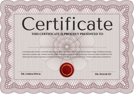 Certificate. Vector pattern that is used in currency and diplomas.Modern design. With background. 