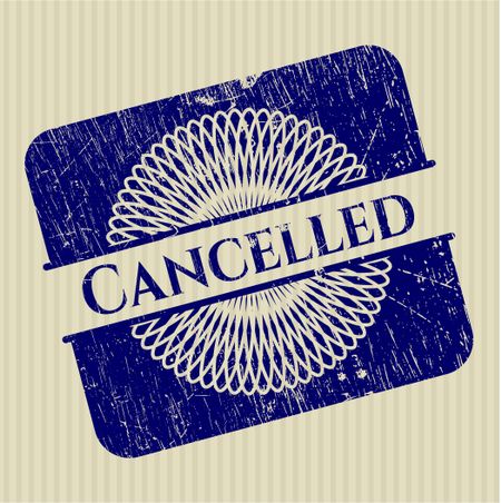 Cancelled rubber grunge texture stamp