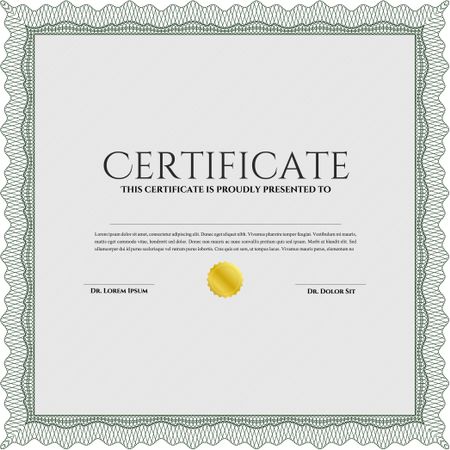 Diploma template or certificate template. Border, frame.Good design. Printer friendly. 