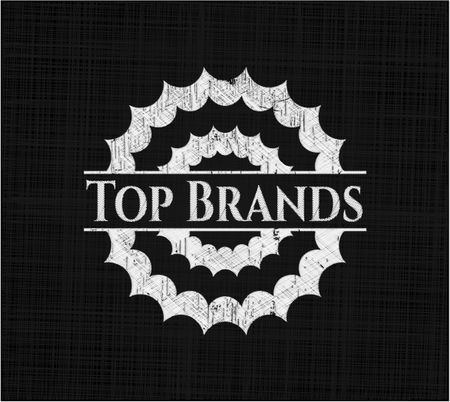 Top Brands written with chalkboard texture