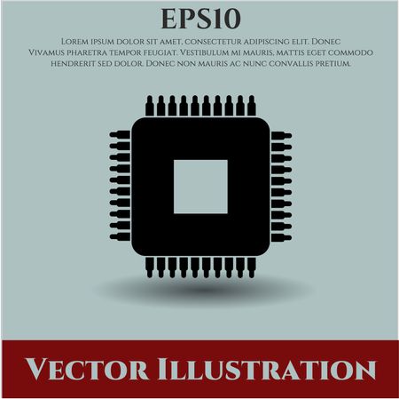 Microchip, microprocessor icon vector illustration