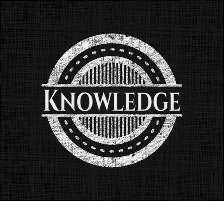 Knowledge chalkboard emblem on black board