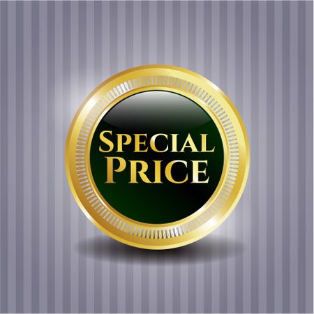 Special Price golden emblem or badge