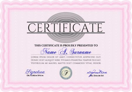 Sample Certificate. Vector pattern that is used in currency and diplomas.Artistry design. Easy to print. 