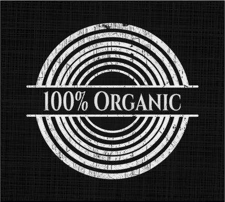 100% Organic with chalkboard texture