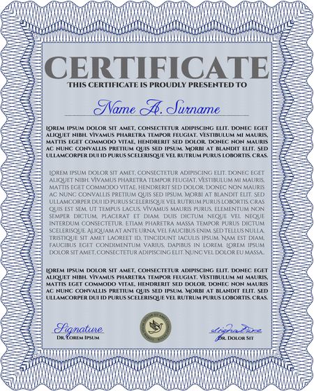 Diploma. With complex linear background. Customizable, Easy to edit and change colors.Superior design. 