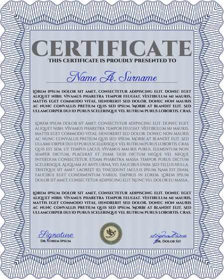 Diploma. With complex linear background. Customizable, Easy to edit and change colors.Superior design.