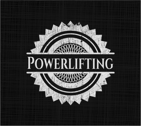 Powerlifting written with chalkboard texture