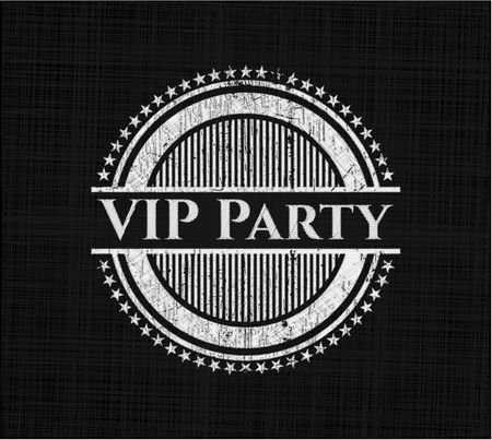 VIP Party written on a blackboard