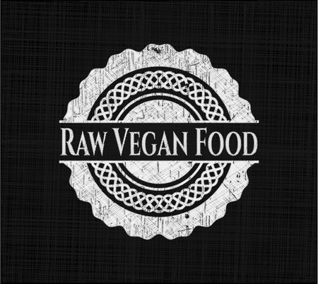 Raw Vegan Food on blackboard