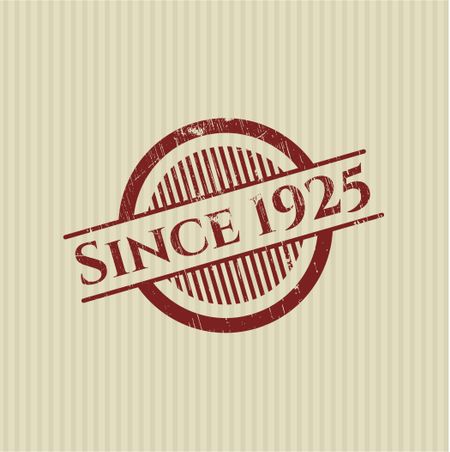 Since 1925 rubber stamp with grunge texture
