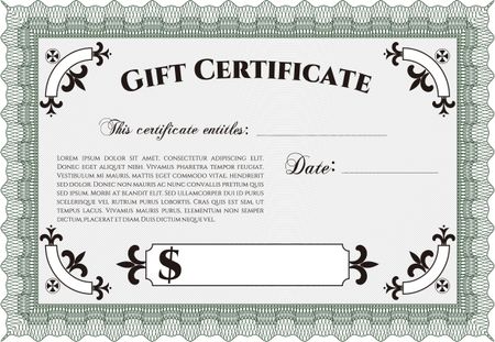 Gift certificate. With quality background. Beauty design. Vector illustration.