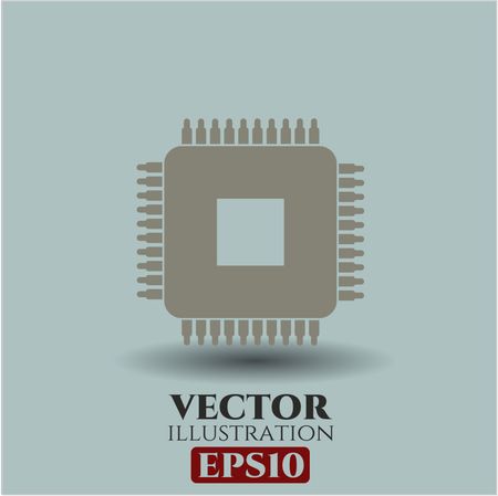 Microchip, microprocessor vector symbol