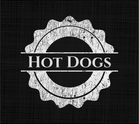 Hot Dogs written on a blackboard