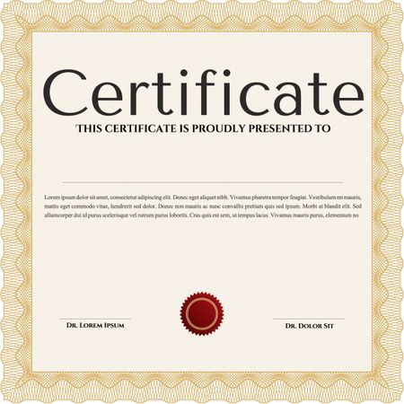 Vector certificate template.With complex background. Retro design. 
