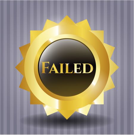 Failed gold emblem or badge