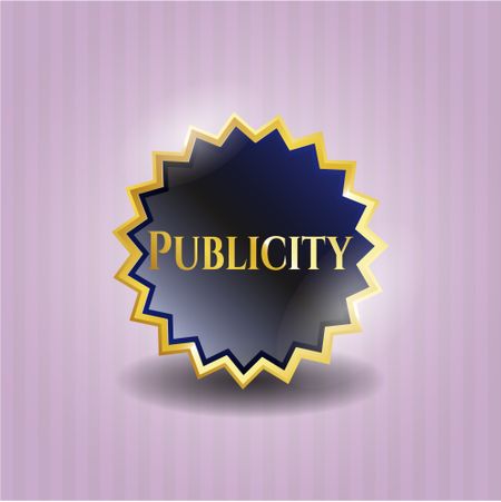 Publicity gold badge or emblem
