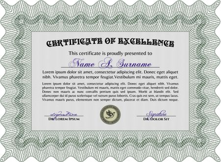 Diploma template or certificate template. Easy to print. Vector pattern that is used in currency and diplomas.Lovely design. 