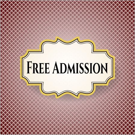 Free Admission banner or poster