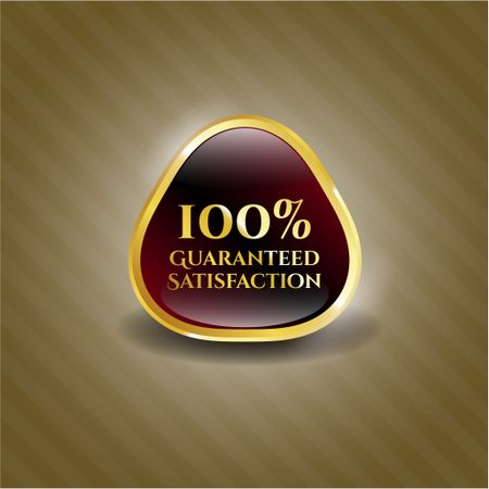 100% Customer Satisfaction gold badge or emblem