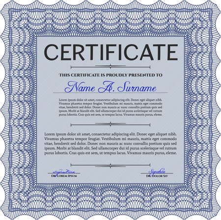 Certificate of achievement template. Vector illustration.Easy to print. Beauty design. 