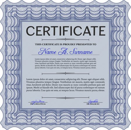 Certificate of achievement template. Vector illustration.Easy to print. Beauty design.