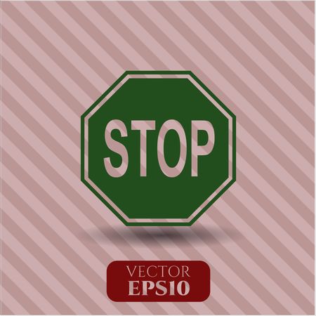 Stop vector icon or symbol