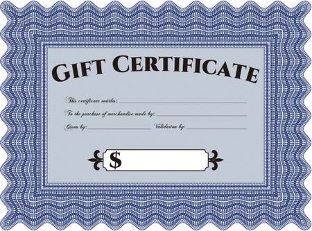 Modern gift certificate. Detailed.Complex background. Cordial design. 