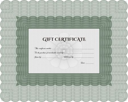 Gift certificate. With linear background. Lovely design. Vector illustration.