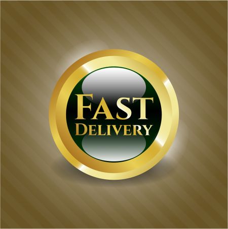 Fast Delivery golden emblem or badge