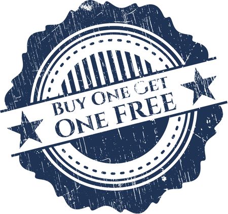 Buy one get One Free rubber grunge stamp