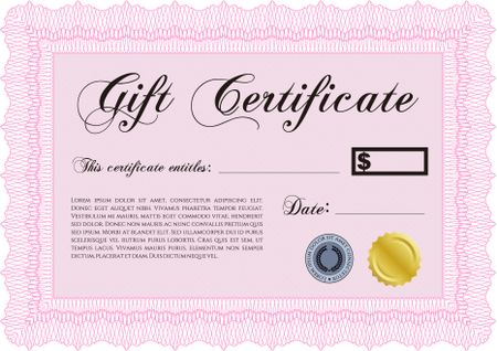 Retro Gift Certificate. With linear background. Excellent design. Customizable, Easy to edit and change colors.