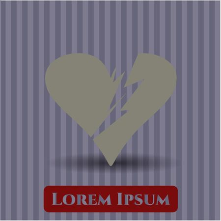 Broken heart vector icon