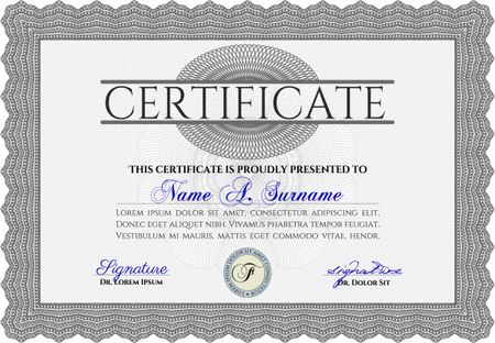 Certificate. Diploma of completion.Superior design. With linear background. 