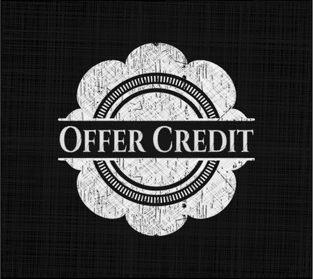 Offer Credit chalkboard emblem written on a blackboard