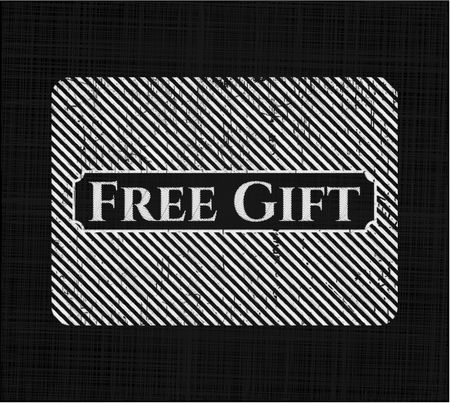 Free Gift chalkboard emblem on black board