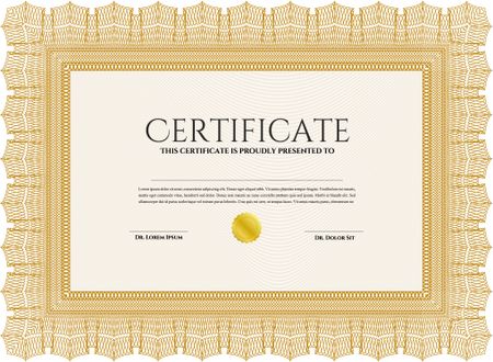 Diploma template. With background. Artistry design. Customizable, Easy to edit and change colors.