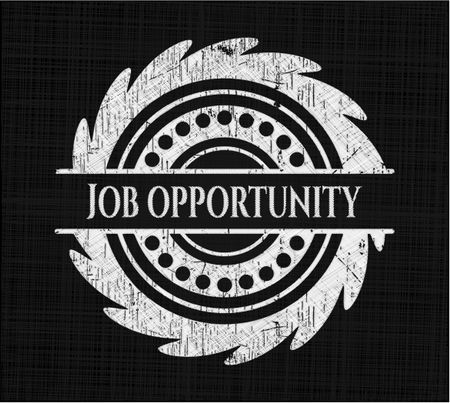 Job Opportunity chalk emblem written on a blackboard