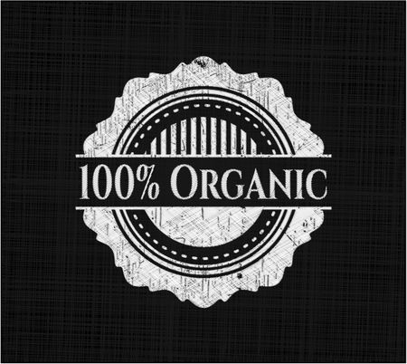 100% Organic written on a blackboard
