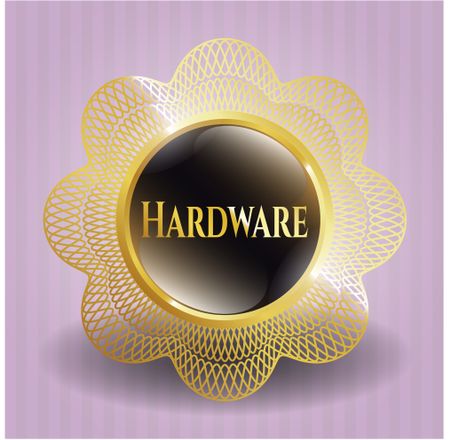Hardware golden emblem or badge