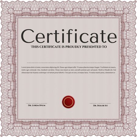 Certificate of achievement template. Nice design. Vector pattern that is used in money and certificate.With complex background. 