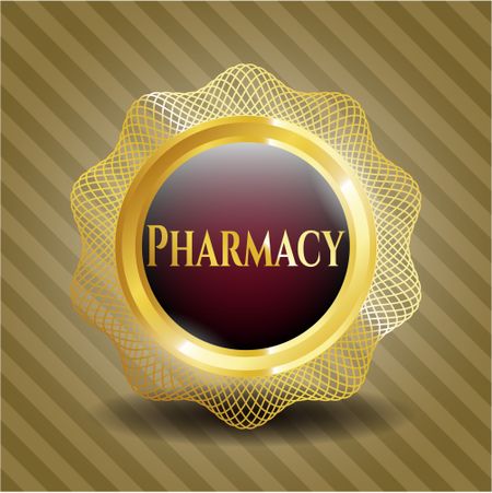 Pharmacy gold emblem