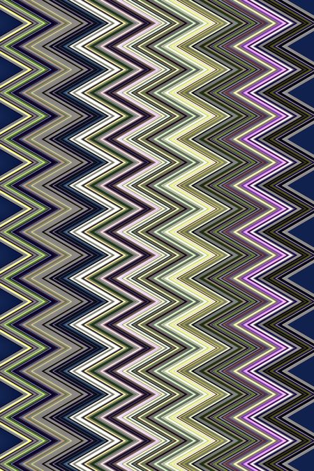 Multicolored pattern of contiguous vertical zigzags in parallel for decoration and background with themes of repetition, conformity, alternation