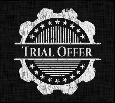 Trial Offer chalk emblem written on a blackboard