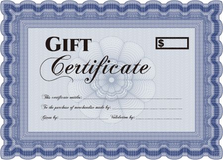 Gift certificate. Border, frame.Excellent design. With linear background. 