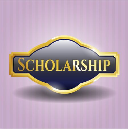 Scholarship gold shiny emblem