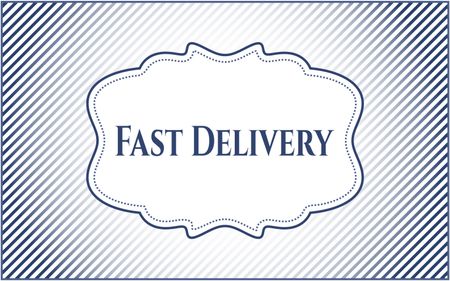 Fast Delivery card, colorful, nice design