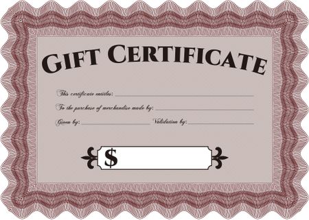 Retro Gift Certificate template. Complex background. Good design. Customizable, Easy to edit and change colors.