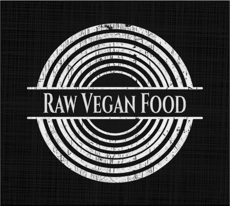 Raw Vegan Food written on a chalkboard